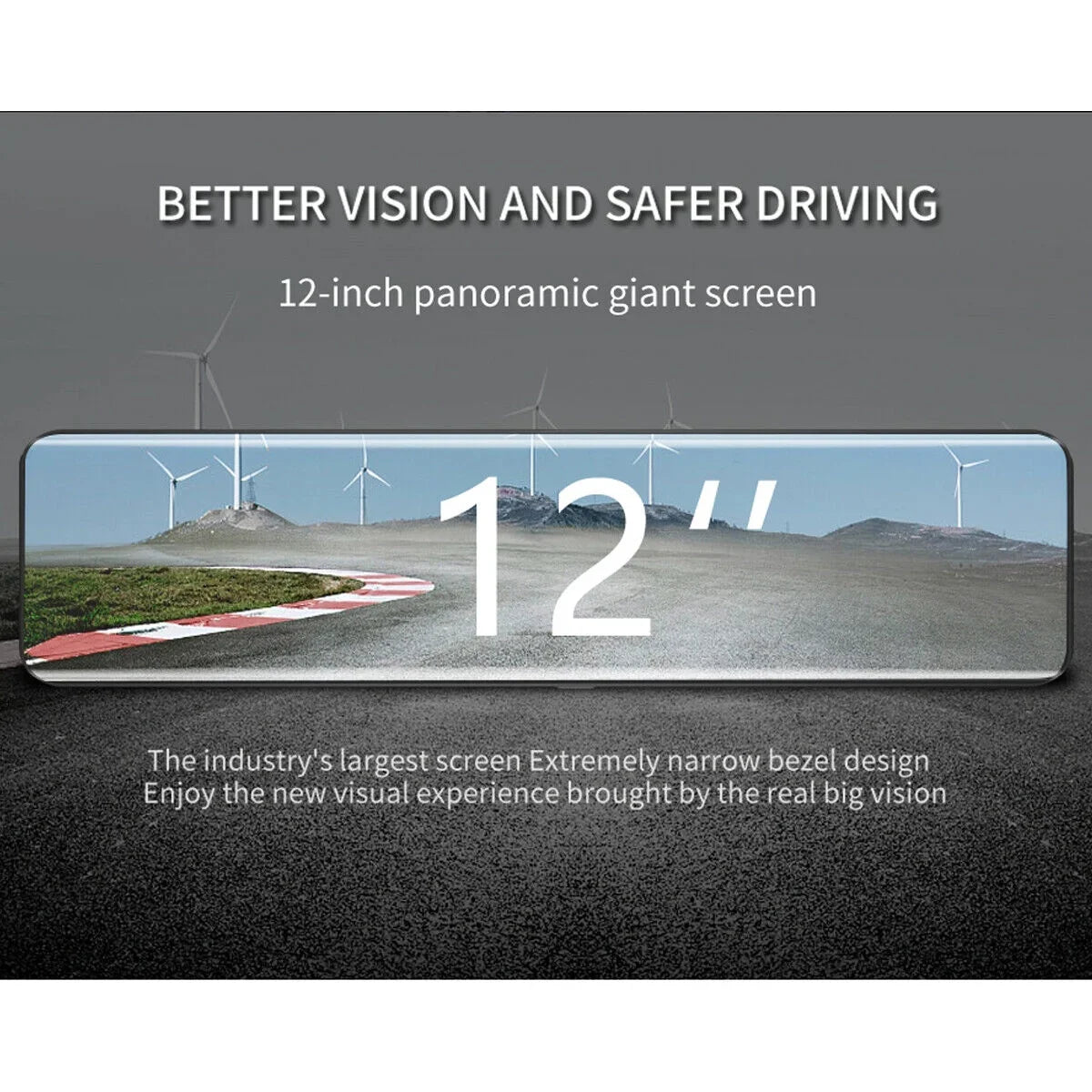 View Starlight Dash Car Front Camera Wide Night Parking 170° Backup Touch Backup 12" Rear Mirror HD Camera Angle, Liquidproof Vision, Large Camera Full Cam and Screen Monitor 4K
