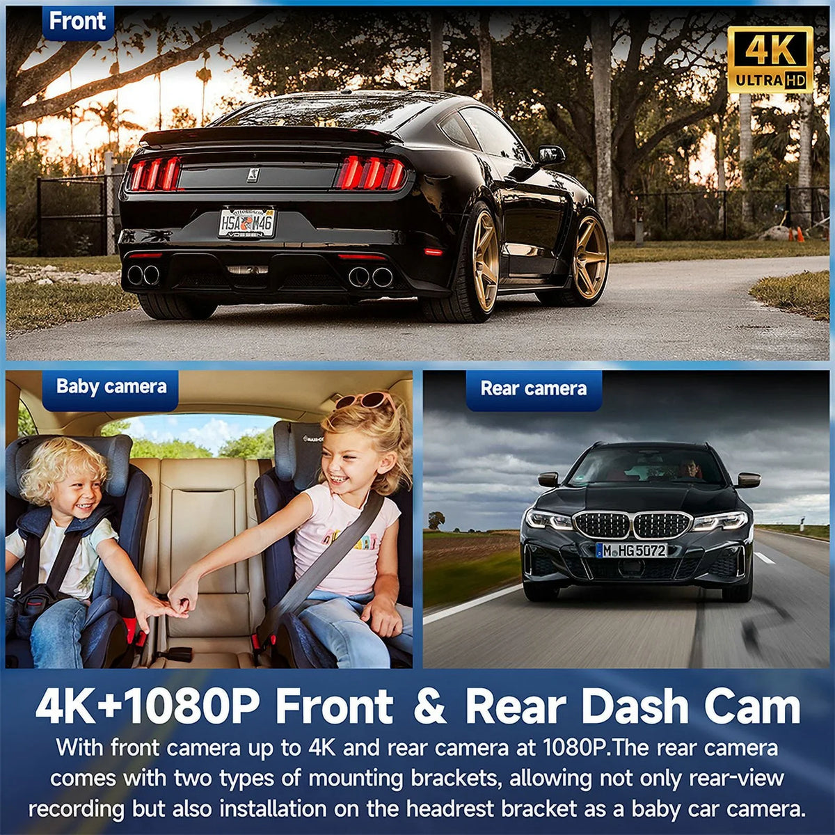 CarPlay Rear- Bluetooth GPS CarPlay Apple Stereo Rear Spedal ＆Android Car and Wireless with Navigation Car Unit 1080p 9.3" Front Auto Dash Screen Cam Receivers Camera Stereo Head 4K Portable CL860