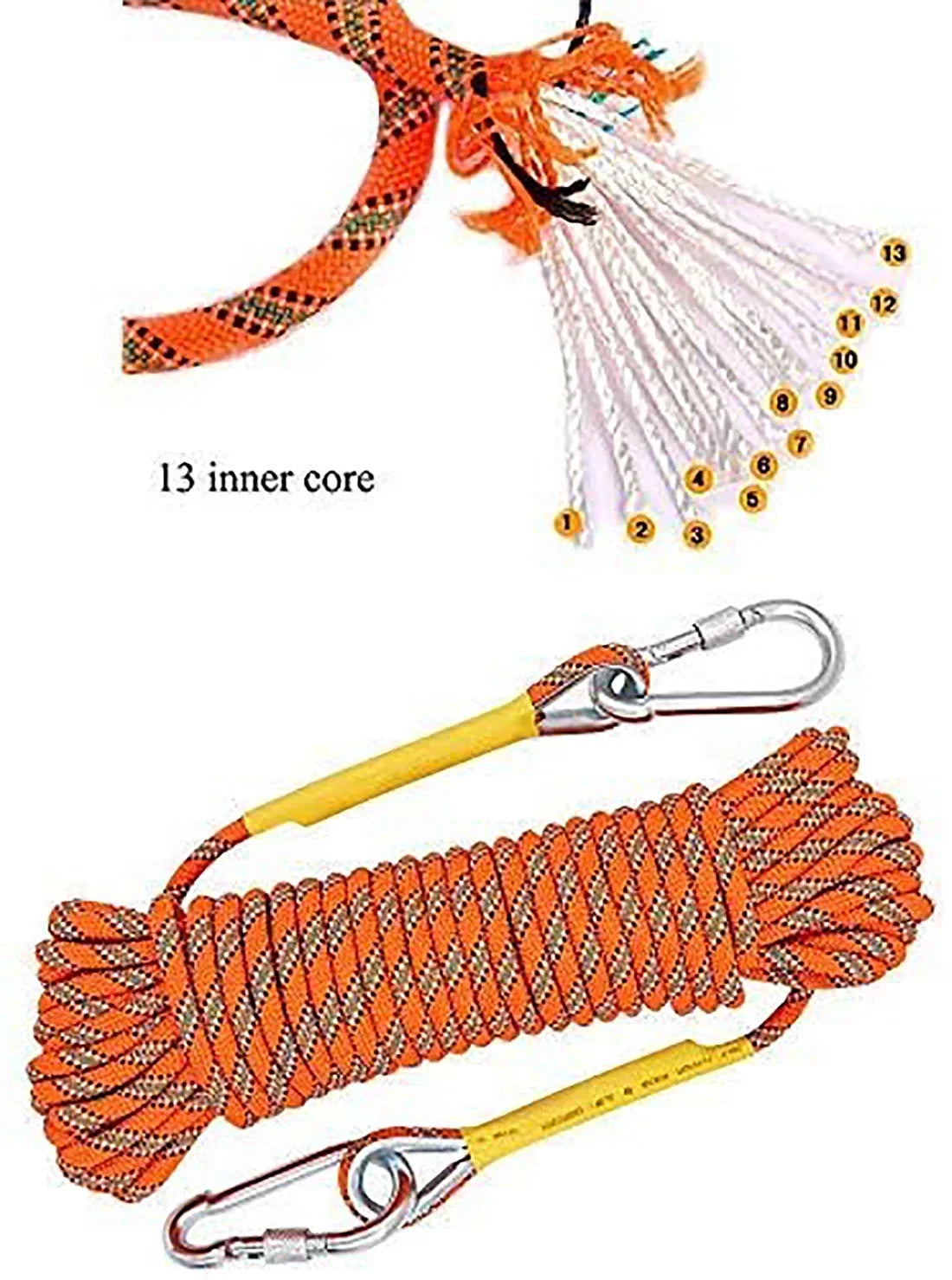 for Parachute Ice Climbing Escape Static X Rope Rope Equipment Fire Climbing Rescue Climbing Rock 50M(160ft) XBEN Rope Outdoor