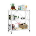 QRInnovations  Design Duty Shelving Tier Rack White Heavy 3/4 Modern Storage