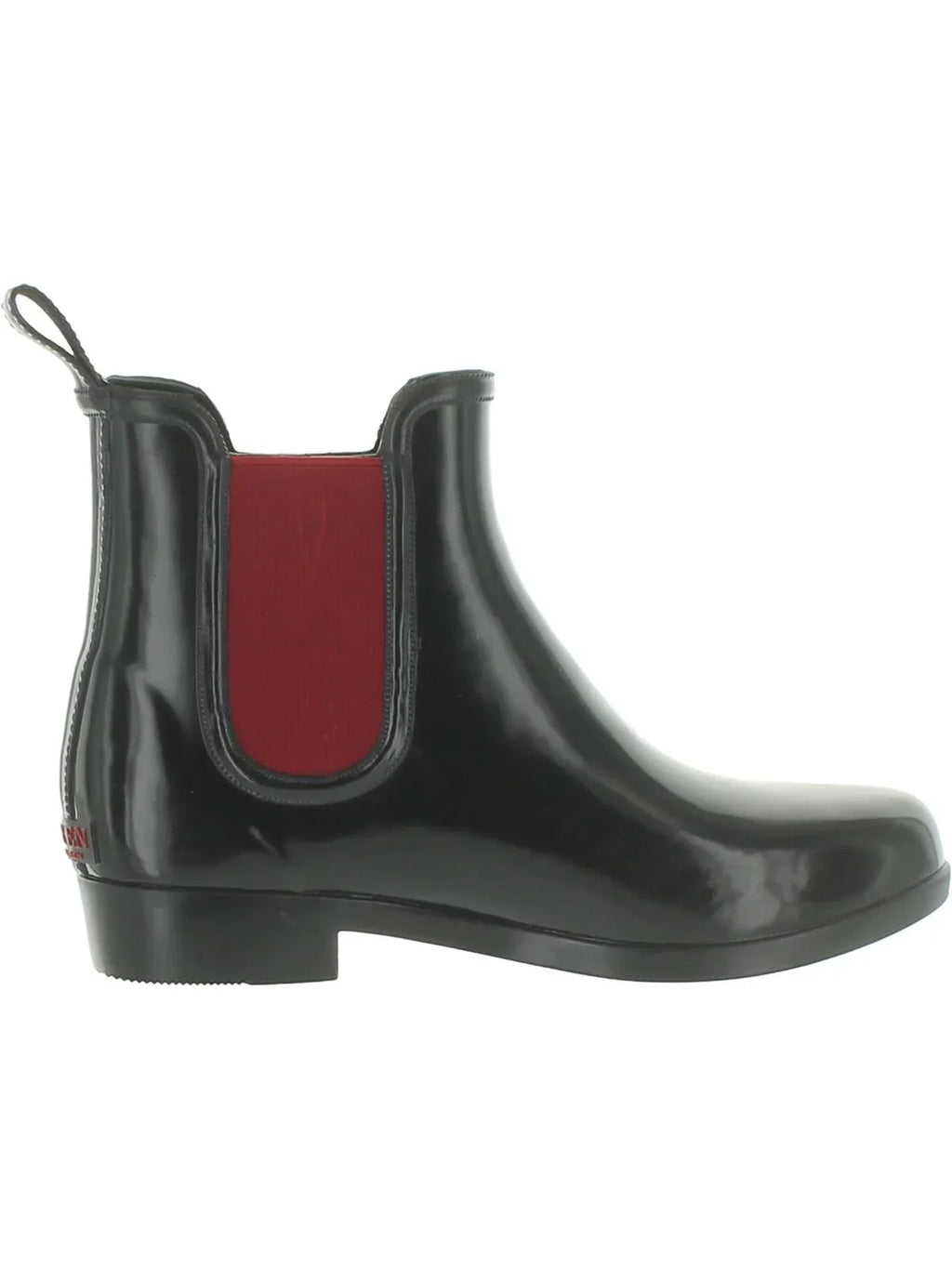LAUREN Goring Logo Heel Boots Round Tally LAUREN Removable Toe Rain Insole Block  Tab Black RALPH B Pull 6