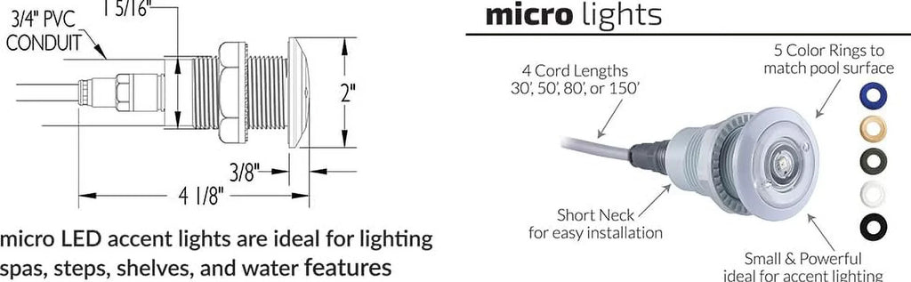 50 ft Micro Treo Smith S.R. Accent Light, Cord, Red/Blue/Green, LED FLED-TM-C-50
