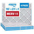 Pack MERV 3/8 16 11 Aerostar Pleated x Filter, Air 1 x Furnace Filter, Air AC 4 1/2 21