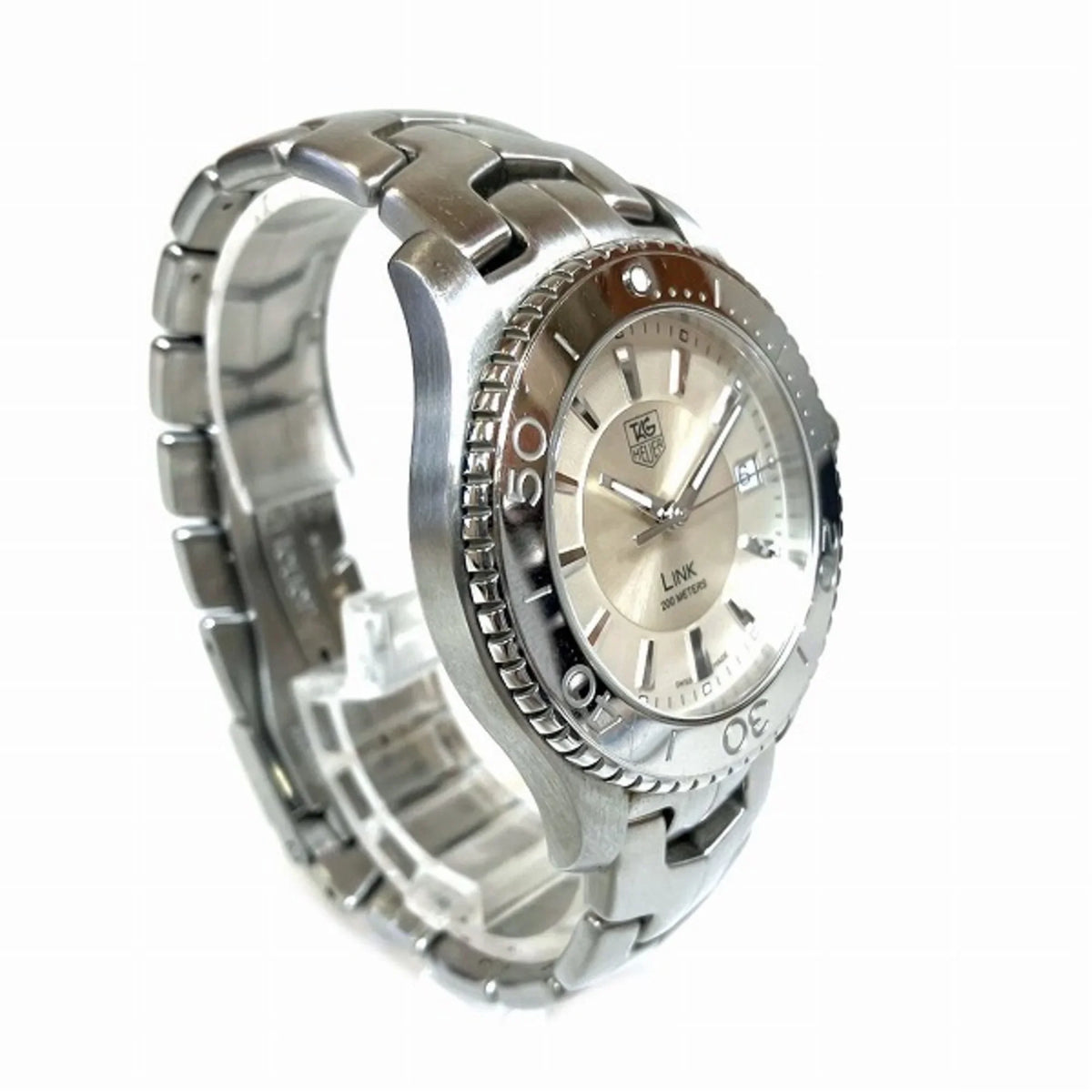 Silver Link Pre-Owned Date Heuer Tag Quartz Men's WJ1111 (Good) Dial Watch