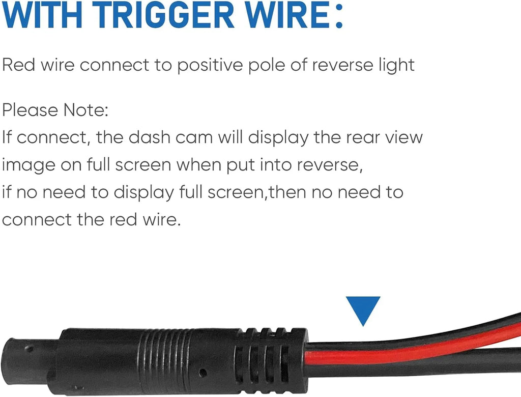 Rear 2.5mm View Cam Camera Camera Thicker Pure  Cable,(35Ft Dash Cam 4P) Shield Rear to Mirror 4Pin Dash