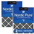 MERV 16x20x4 Nordic 2 Pleated Pack Carbon 12 + Pure 5/8) Pleated (3 Filter Air