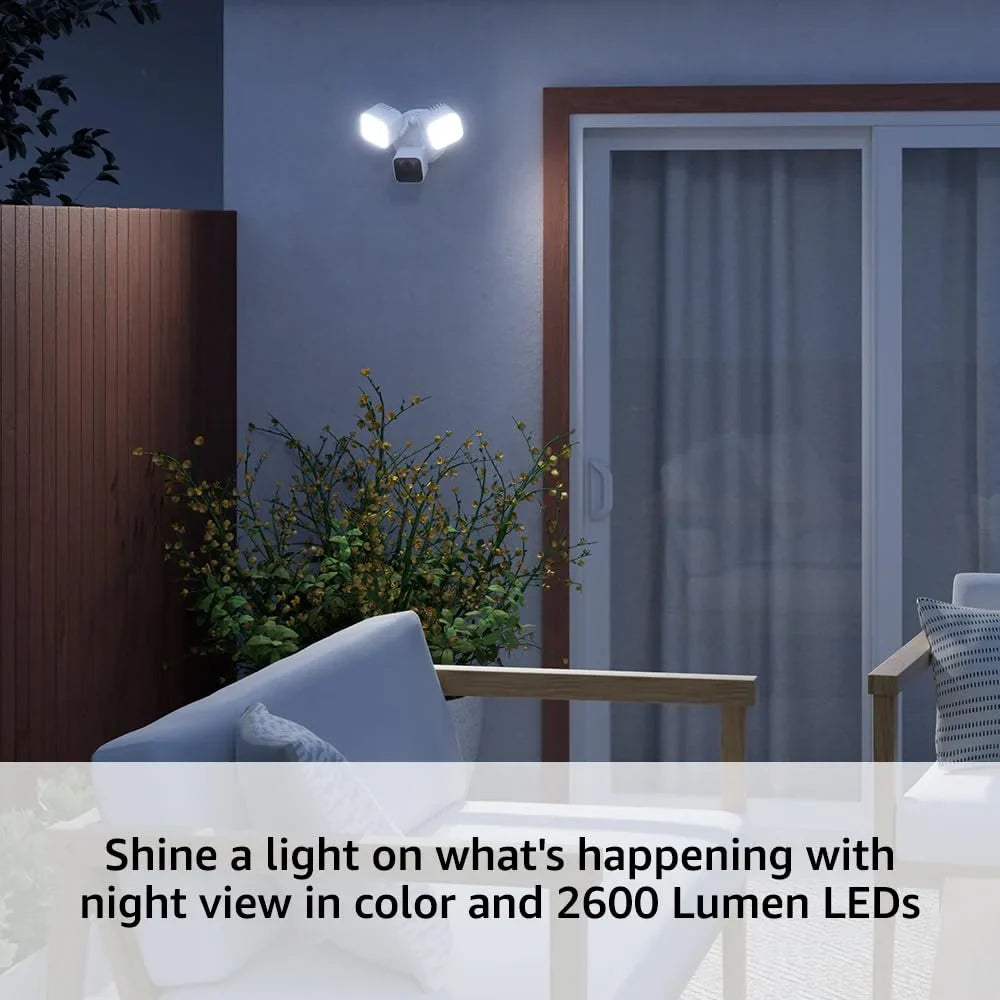 Cleaning Camera with Blink_Wired_Floodlight HD 2600 siren security view, live motion camera, – Cloth (White) VIECAM enhanced lumens, Smart 1 built-in – camera detection,