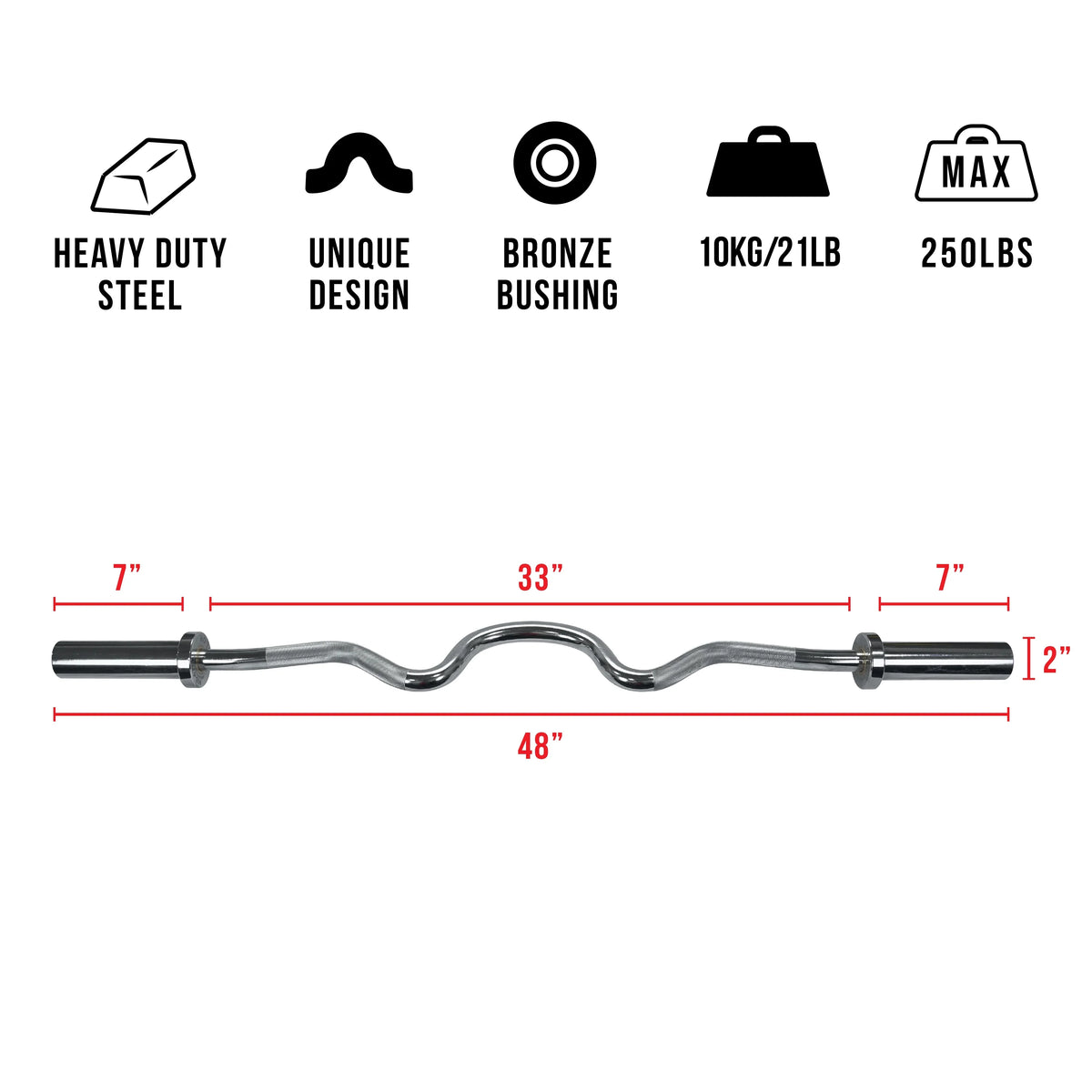 Curls Streel Curl Body EZ Knurled Upper 47" Workout Valor Hand Arm Triceps and for Grip Bar Fitness -28mm
