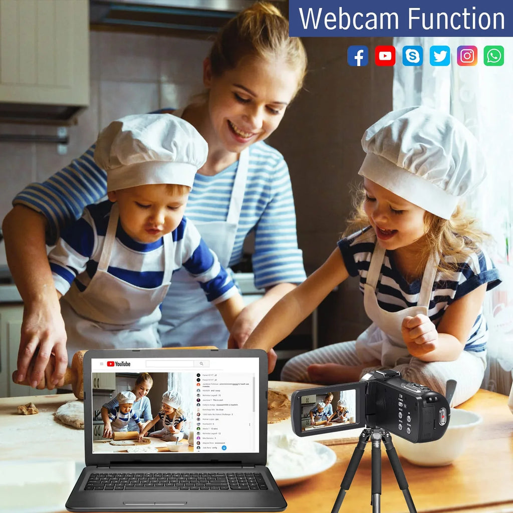 IR 4K for You MARVUE Vlogging with Zoom 48MP 30FPS Camcorder Vision 18X Digital 3.0" Screen Camera Camera Video Night Touch LCD Camera