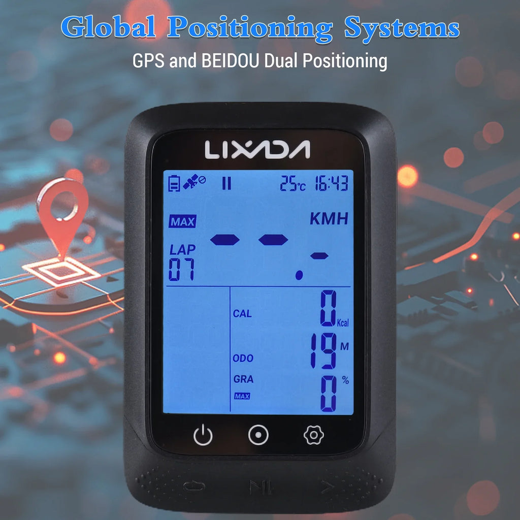 Gradient Compatible GPS with Altitude Lixada Bike 2.3in Wireless ANT+ Strava BT Computer APP Liquidproof Sensor
