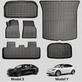 BunnyBird for 6-Piece Weather Accessories Floor TPE All r Mat Trunk Tesla Mat 2020-2023 Model 3-5-Seater Cargo Car