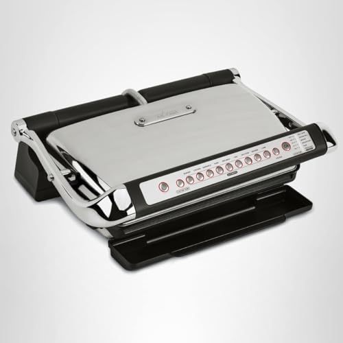 All-Clad Electric Indoor Grill, AutoSense Stainless Steel Panini Grill Press Sandwich Maker, Automatic 1800W Smokeless, Removable Plates, Dishwasher