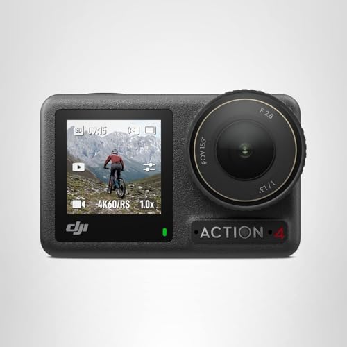 DJI Osmo Action 4 Essential Combo, 4K/120fps Waterproof Action Camera with a 1/1.3-Inch Sensor, Stunning Low-Light Imaging,10-bit & D-Log M Color