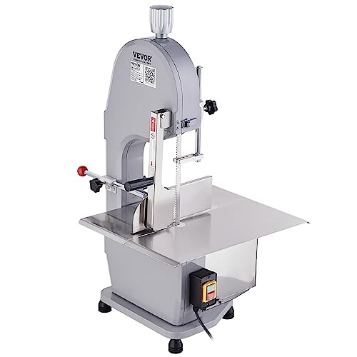 Commercial Electric Meat Bandsaw, 1500W Stainless Steel Countertop Bone Sawing Machine, Workbeach 19.3" x 15", 0.16-7.9 Inch Cutting Thickness