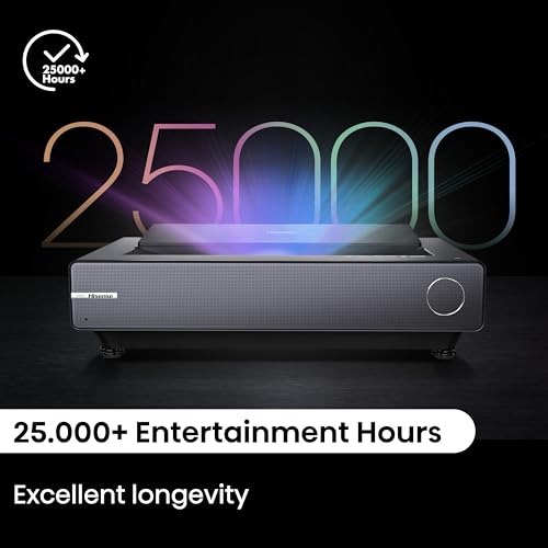 Hisense PX3-PRO Ultra Short Throw Triple Laser Projector, 4K UHD, 80 C 150, 3,000 Lumens, 3000:1 Contrast, Dolby Vision & Atmos, IMAX Enhanced, 240