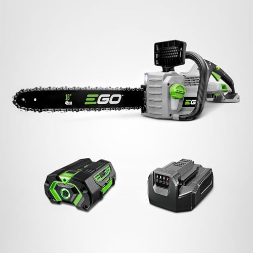 EGO POWER+ Chain Saw, 12" Battery Powered Chainsaw, Electric Cordless, Includes 56V 2.5Ah Battery and Charger - CS1201