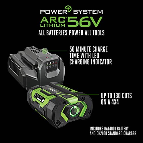 EGO POWER+ Chain Saw, 12" Battery Powered Chainsaw, Electric Cordless, Includes 56V 2.5Ah Battery and Charger - CS1201