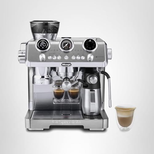 De'Longhi La Specialista Arte Evo Espresso Machine - Compact Cold Brew Coffee Maker with Grinder, Milk Steam Wand/Frother & Tamping Tools - Home