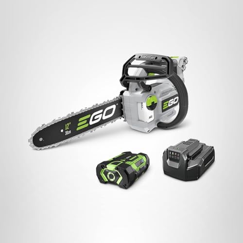 EGO POWER+ Chain Saw, 12" Battery Powered Chainsaw, Electric Cordless, Includes 56V 2.5Ah Battery and Charger - CS1201