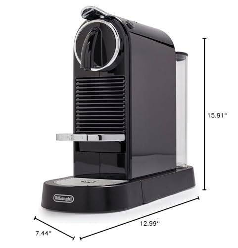 Nespresso CitiZ Coffee and Espresso Machine by De'Longhi with Milk Frother, Black, 9.3 x 14.6 x 10.9 inches