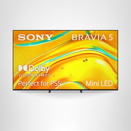 Sony BRAVIA 5 65 Inch TV, Mini LED, 4K Smart Google TV, XR Processor with AI Technology,120hz Television with Dolby Vision/Atmos, Exclusive Features