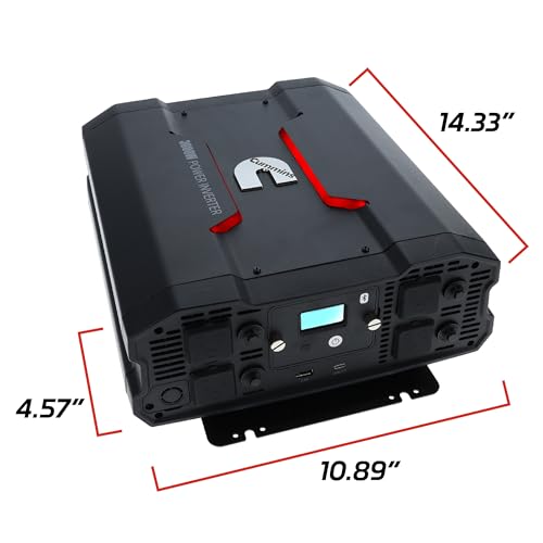 Cummins 5000 Watts Inverter Modified Sine Wave Truck Inverter 12 Volts to 110 Volts Four AC Outlets Two USB Ports (Plus Cable Kit)- CMN5000W