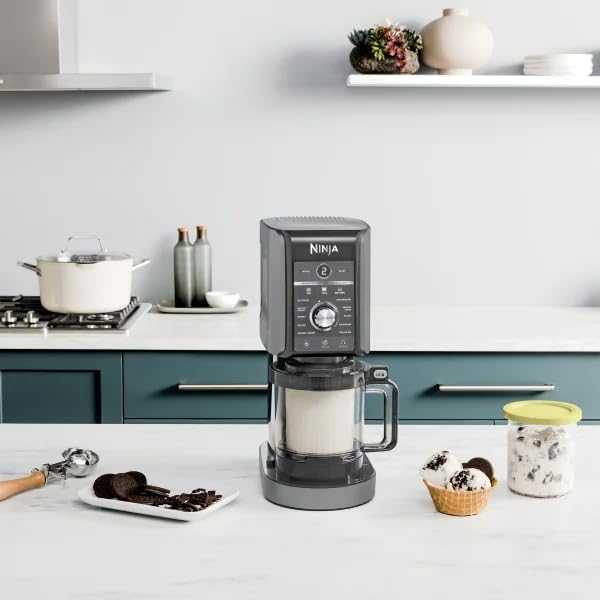 Ninja CREAMi Deluxe 11-in-1 Ice Cream & Frozen Treat Maker, Creamify Technology, Includes 3 XL 24 oz Pints, Makes Sorbet, Milkshakes & More (24 OZ)