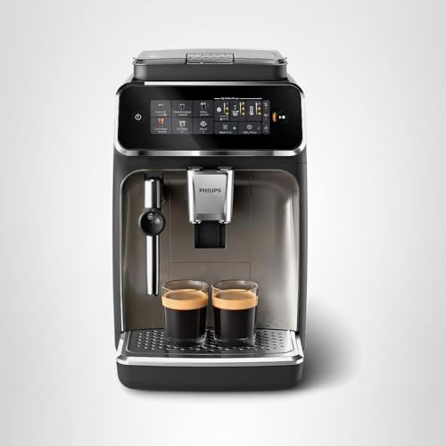 Philips 3300 Series Fully Automatic Espresso Machine with LatteGo Milk System and integrated grinder, 6 Hot & Iced Coffee Pre-Sets, 40% Quieter