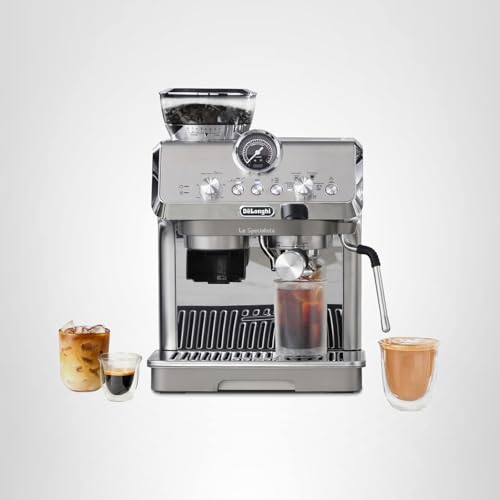 De'Longhi La Specialista Arte Evo Espresso Machine - Compact Cold Brew Coffee Maker with Grinder, Milk Steam Wand/Frother & Tamping Tools - Home