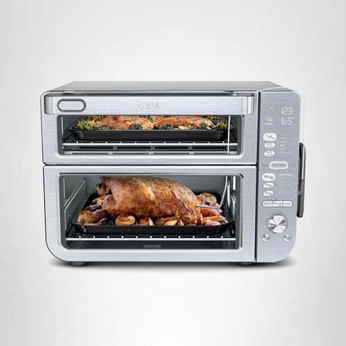 Ninja Air Fryer & Toaster Oven | Double Stack XL | Countertop Oven | 12-in-1 Fits 4.5lb Chicken & 6lbs of Wings | SmartFinish Cook 2 Different Meals