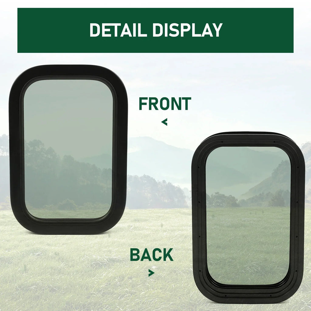 Powder Coated Window Steel Vertical Universal Black Kojem Rip-Up for Glass Camper Cargo Trailer RV