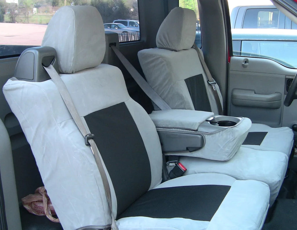 Cab with Center Gray Adjustable Split 40/20/40 Opening F369 Console F150 XLT 2004-2008 Super Twill in Headrests, Ford Front Seat