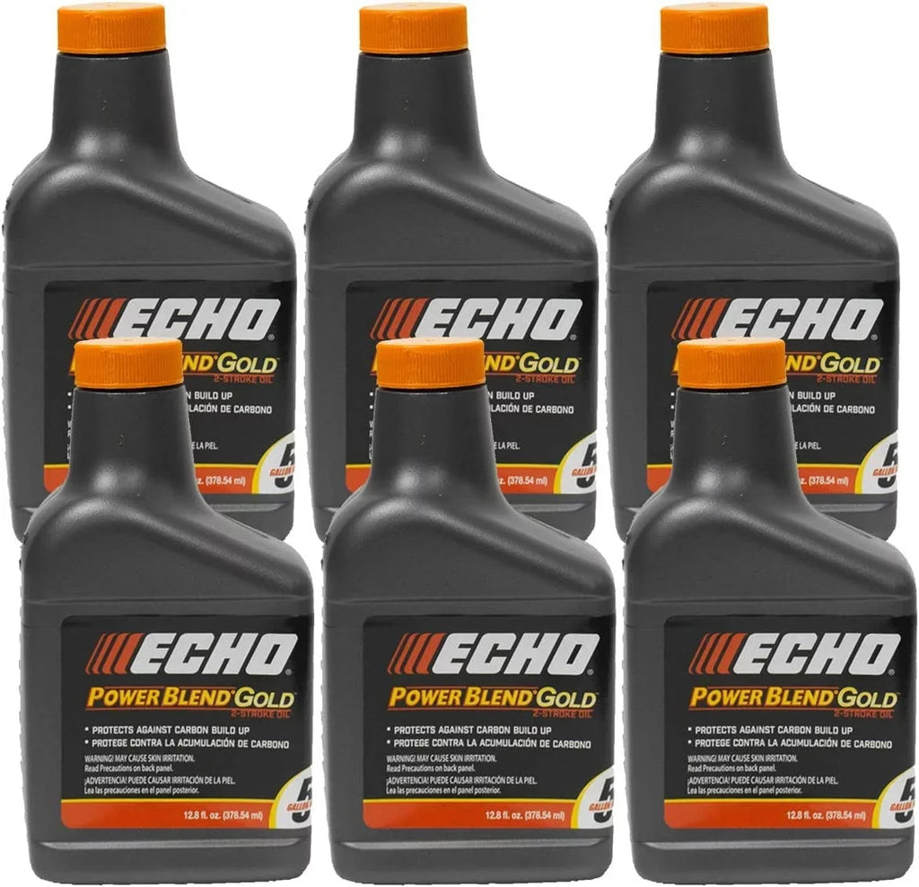 12.8 Engine 6450005S-6PK 6 5 50:1 PowerBlend for Echo Oil Bottle Mix Gallons of 2-Stroke Pack oz Gold