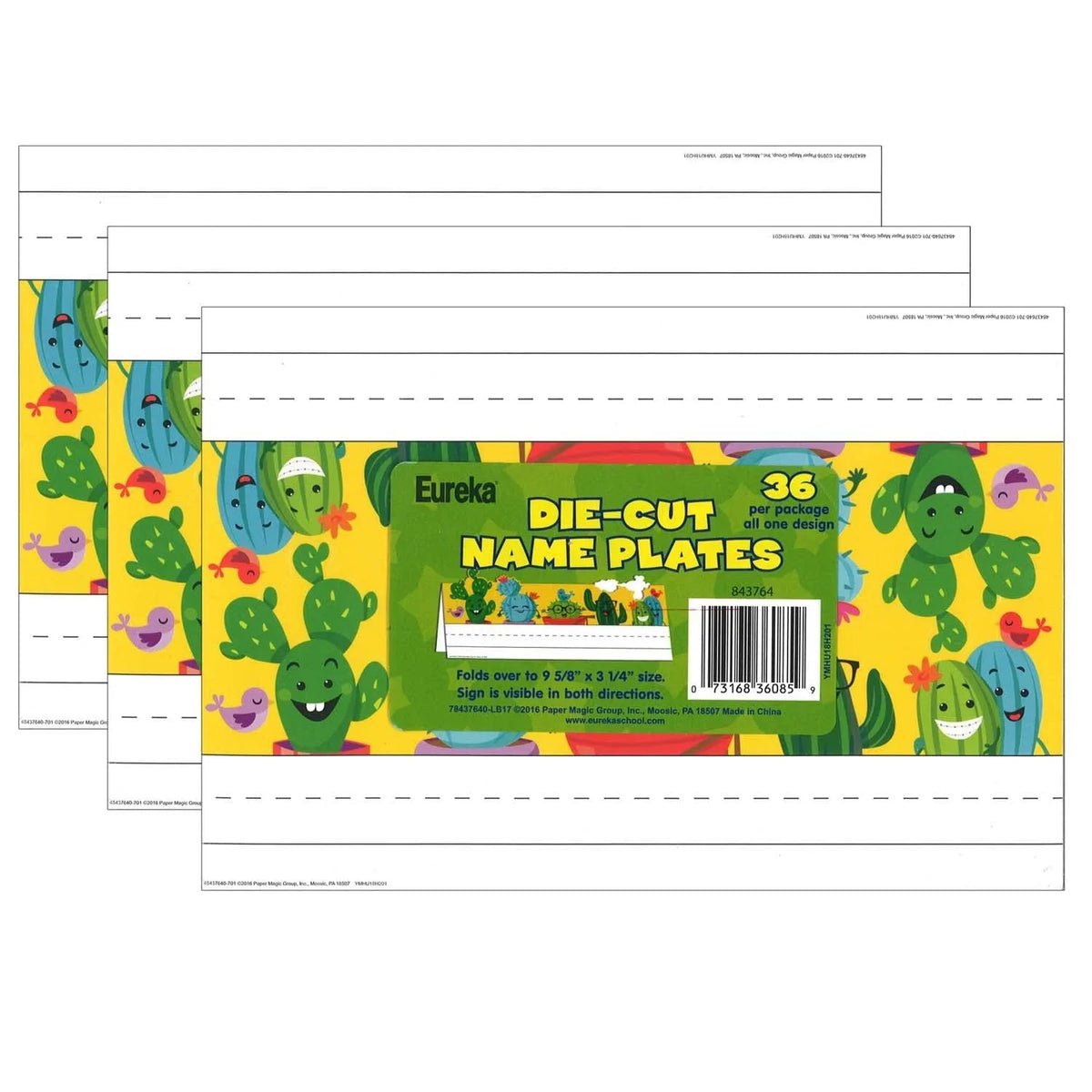 Cut Per Die 36 Tented Plates, Packs Name Pack, Eureka A 3 Bunch Sharp