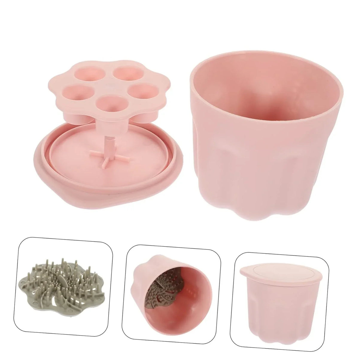 Brushes Pp Brush Cleaner Maquillaje Self Brush Bowl Brochas Make Makeup Tools Makeup Sets Cleaner Limpiador De Cosmetic 4 Storage up Brush Makeup & Brush Cleaning Rack De Made
