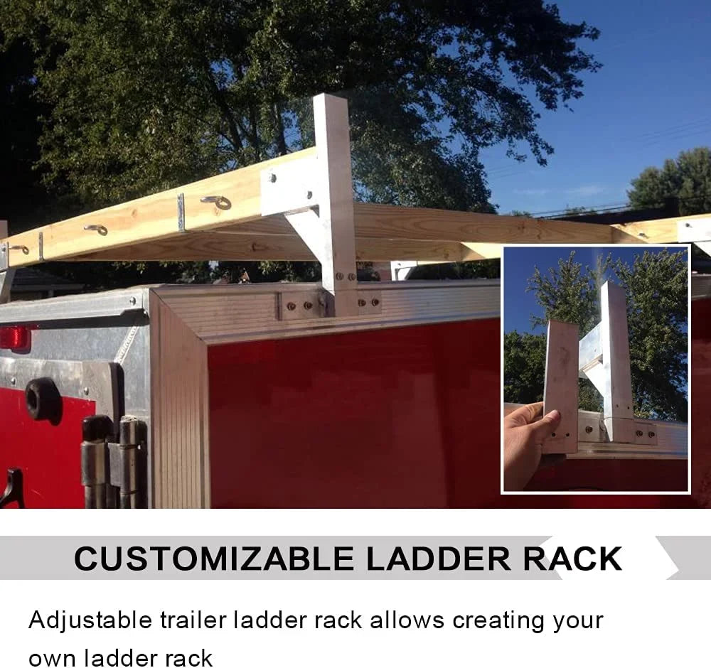 Rack Fit Vans Ladder Roof Kit Aluminum Cargo Bracket for Adjustable Enclosed ELITEWILL Trailers