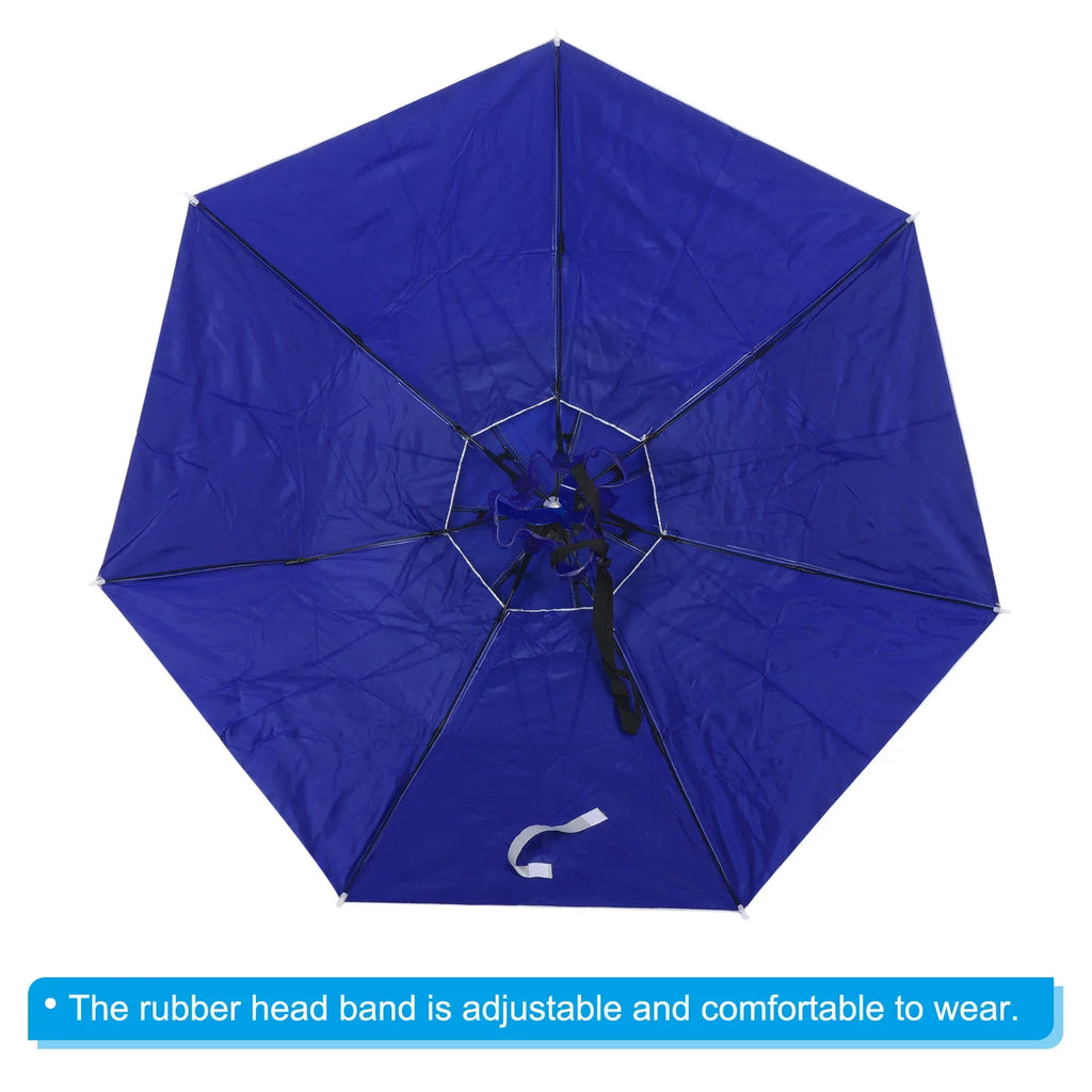 Double Cap OD 37.4" Fabric Strip, Rain Uxcell Folding Head Sun Layer Oxford Hat, with Silver Umbrella