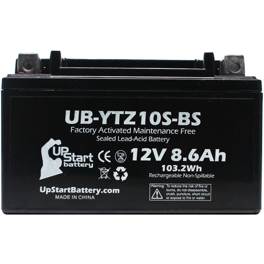 for UB-YTZ10S-BS Scooter Maxam 250CC Maintenance 12V, Free, Yamaha Activated, 5-Pack Battery Factory - 2011 Battery UpStart 8.6Ah, Replacement