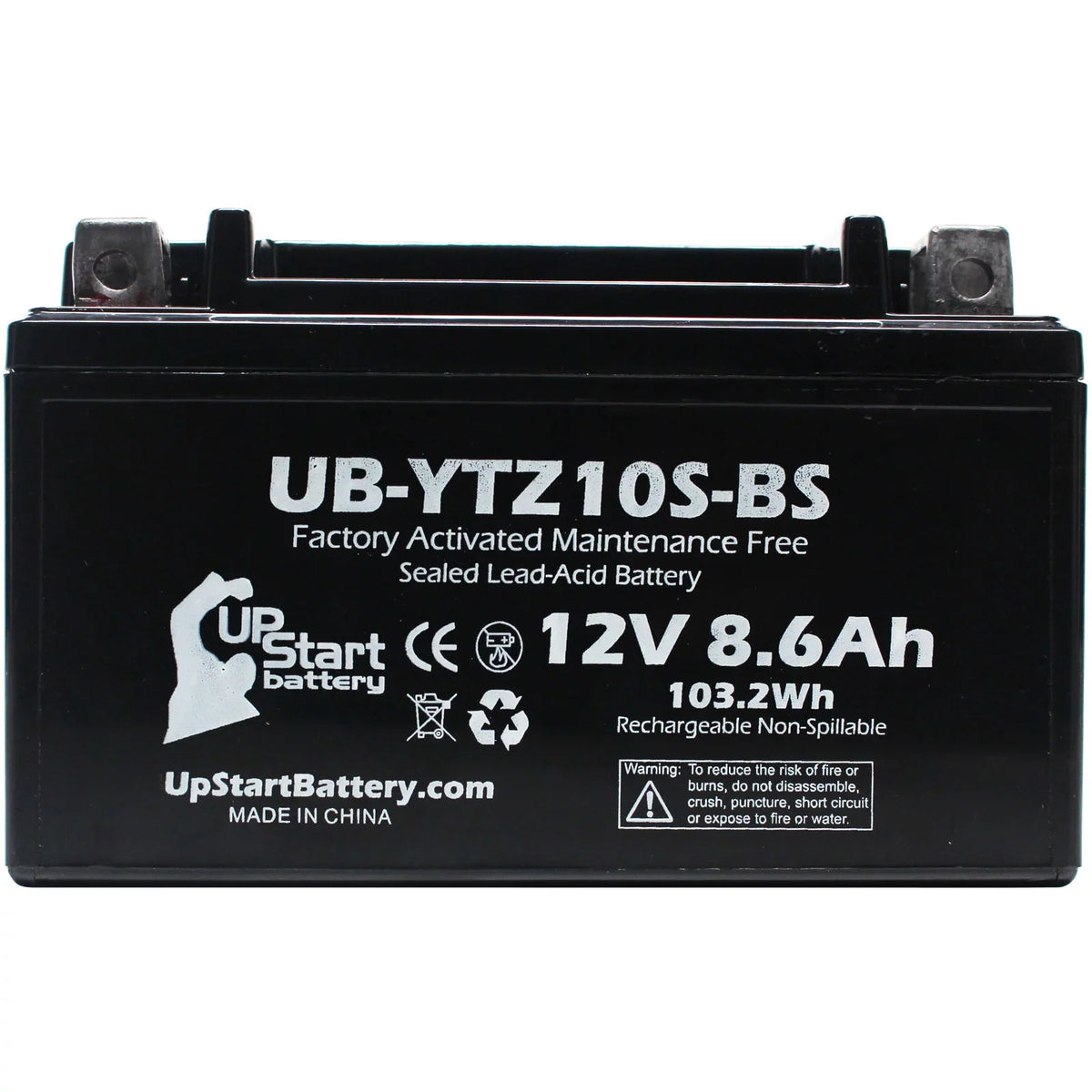 for UB-YTZ10S-BS Scooter Maxam 250CC Maintenance 12V, Free, Yamaha Activated, 5-Pack Battery Factory - 2011 Battery UpStart 8.6Ah, Replacement