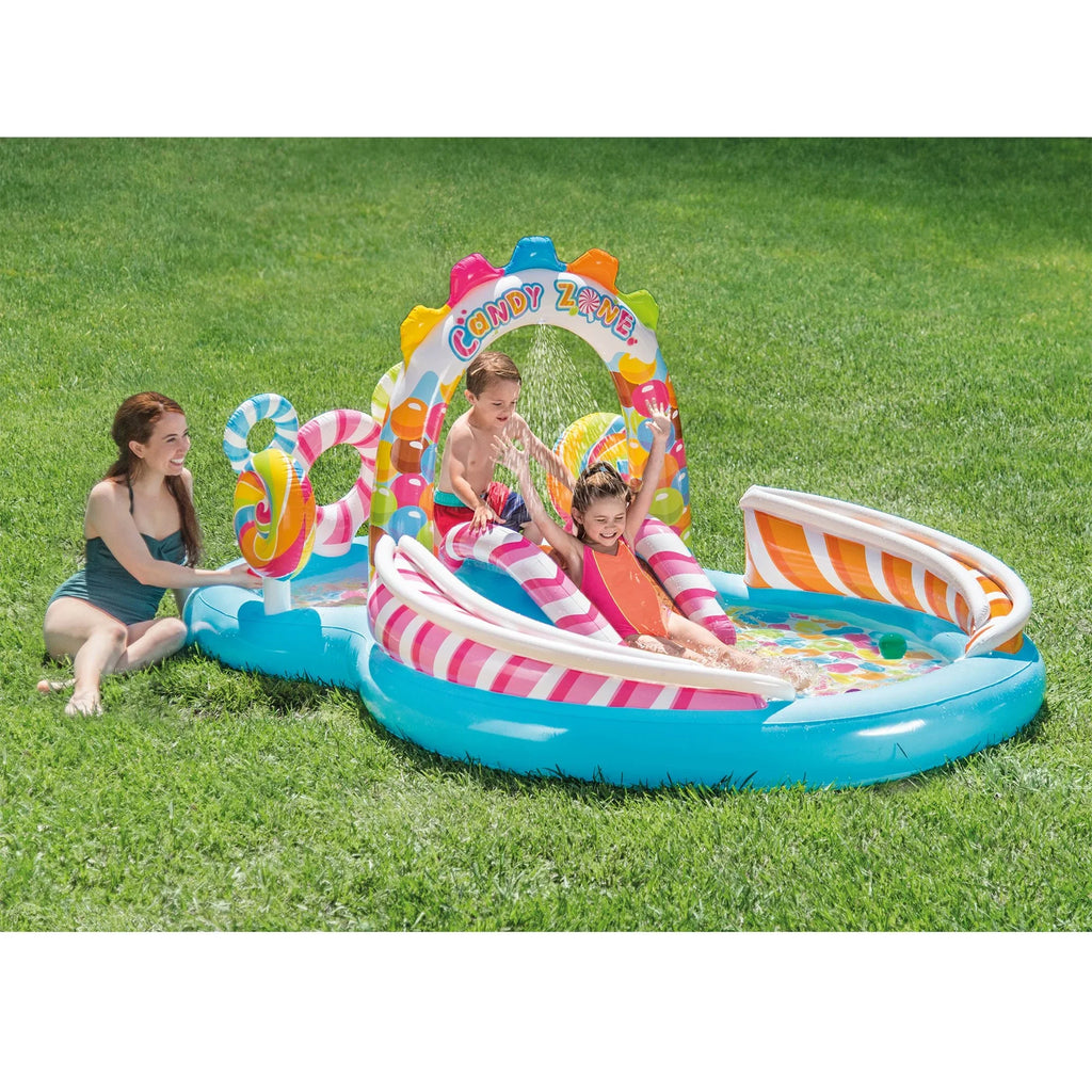 Intex w/ Pool Box) (2 Play Splash Center Liquidslide(Open Zone Pack) Candy Kids