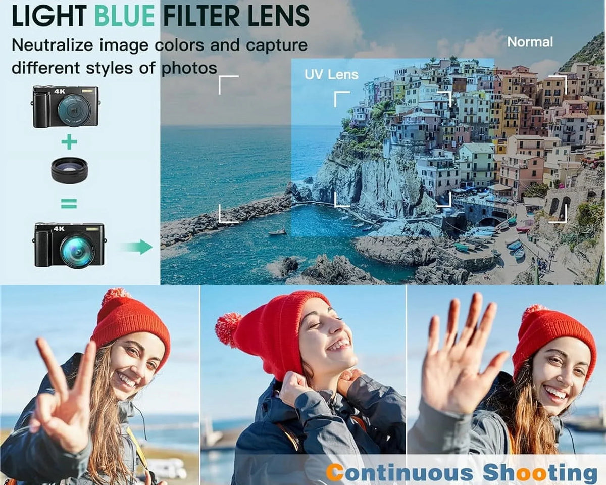 Photography 16X Video 48MP Digital 4K Camera Card 32GB Autofocus Cameras Vlogging for with Camera You for Digital Zoom