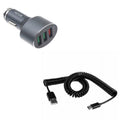 A10e Fold Mix USB Samsung XP3 Note 10 7, Charger A9 for - 1 Z3R 2 3-Port Type-C 5 w Mi Plus USB 10 Xperia 9T Cable Redmi Car - Note A50 Galaxy XP8 A20 Quick - 42W Sonim Coiled Sony Xiaomi Plus