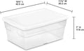 Lid Quart/15 Liter White Storage 16448012 Box, 12-Pack Clear 16 Base, with
