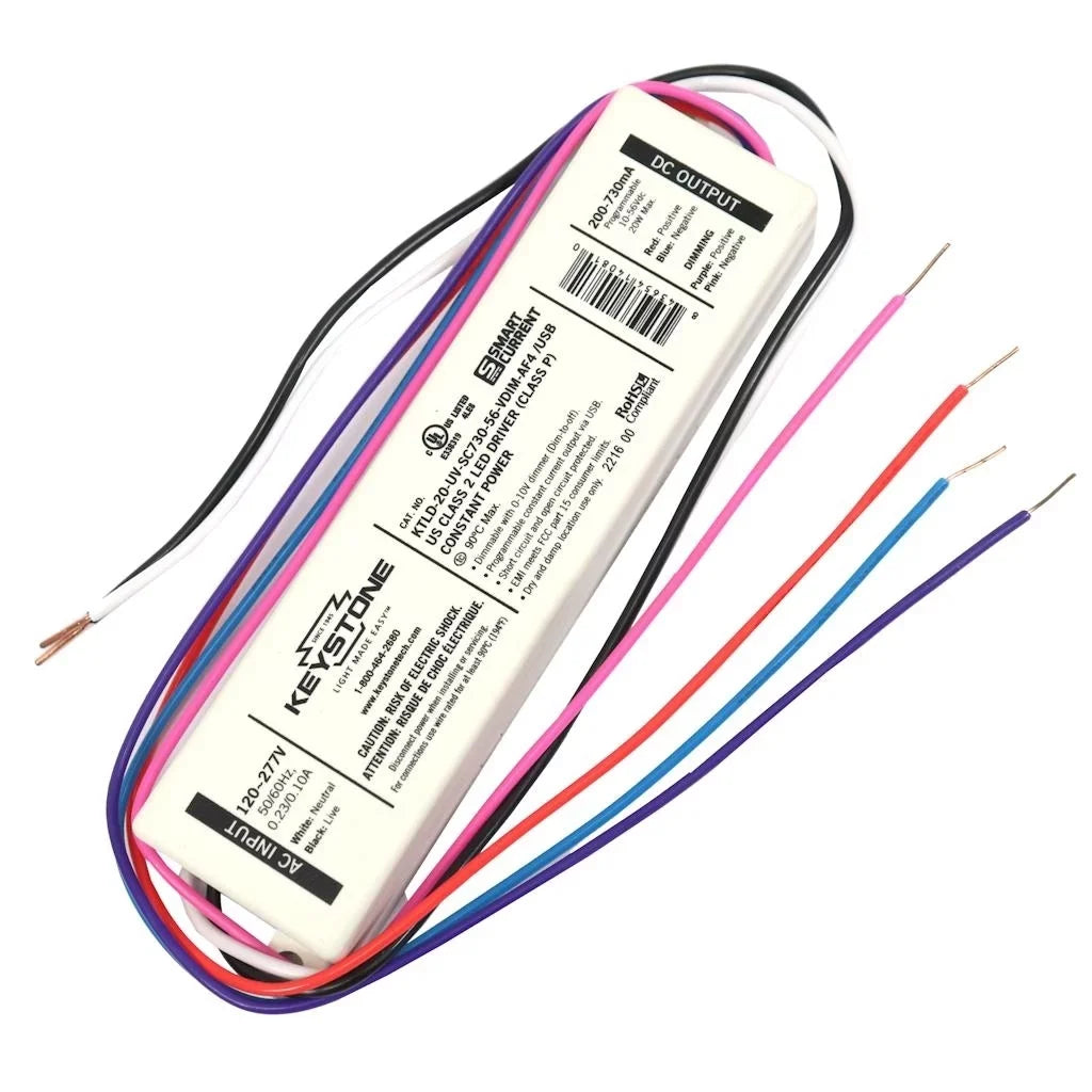 Driver 20 /USB) 14081 Keystone USB-C - volt 120/277 Programmable (KTLD-20-UV-SC730-56-VDIM-AF4 watt