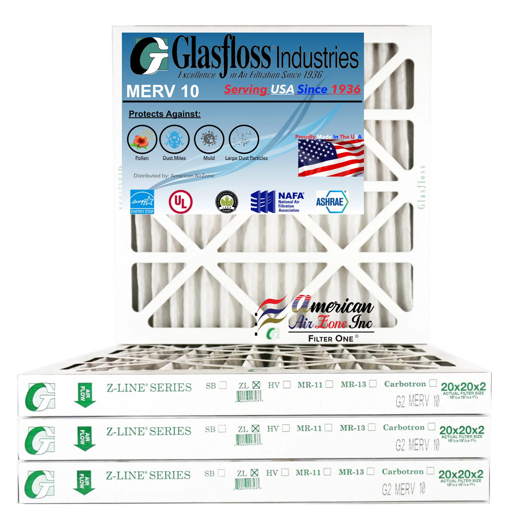 The Office - Glasfloss Furnace HVAC - - (Pack or Filter Pleated 10 2" Air In - - Made - Air Filter AC USA. 4) 20x20x2 or Air Home MERV Filter of