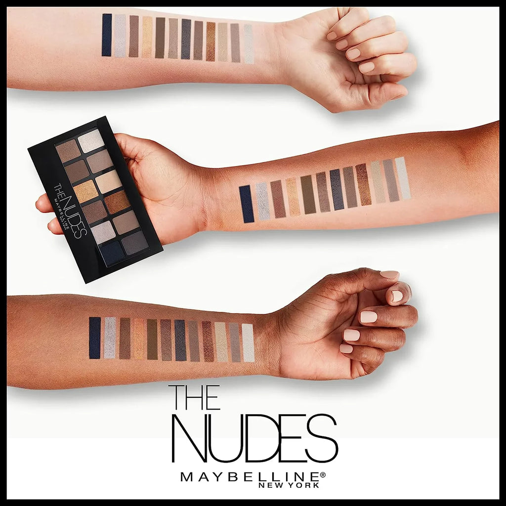 Pigmented Powder, 1 The Makeup, and Palette Shimmer Eyeshadow Maybelline Matte Blendable 12 Nudes Shades, Count