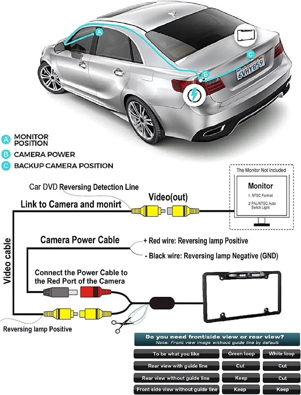 for Backup Frame ILX507 Rearview License ALPINE Black ILX-507 Camera Plate