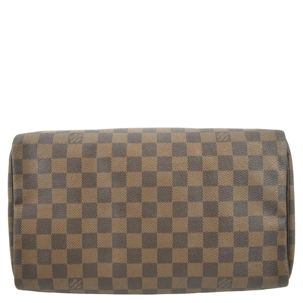 LOUIS Satchel VUITTON Bag Damier Ebene 25 Speedy Brown Used