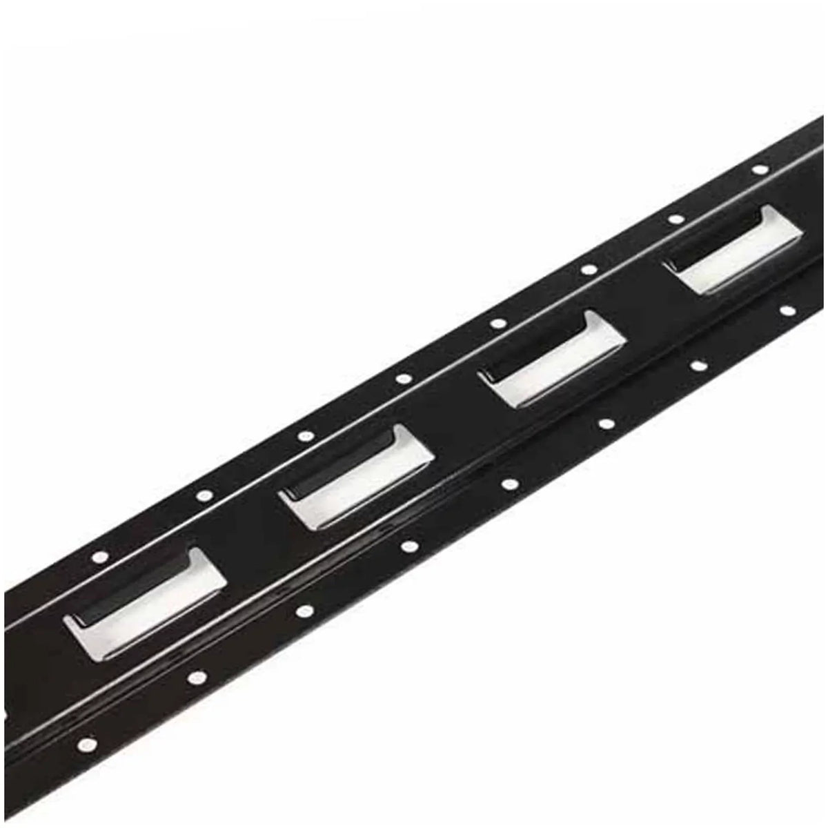 Heavy Vertical Long Mall "DC 8-ft Trailers" Steel Trucks, for Cargo Rails, E-Track TieDowns | Duty Four Etrack Powder Coated Rails