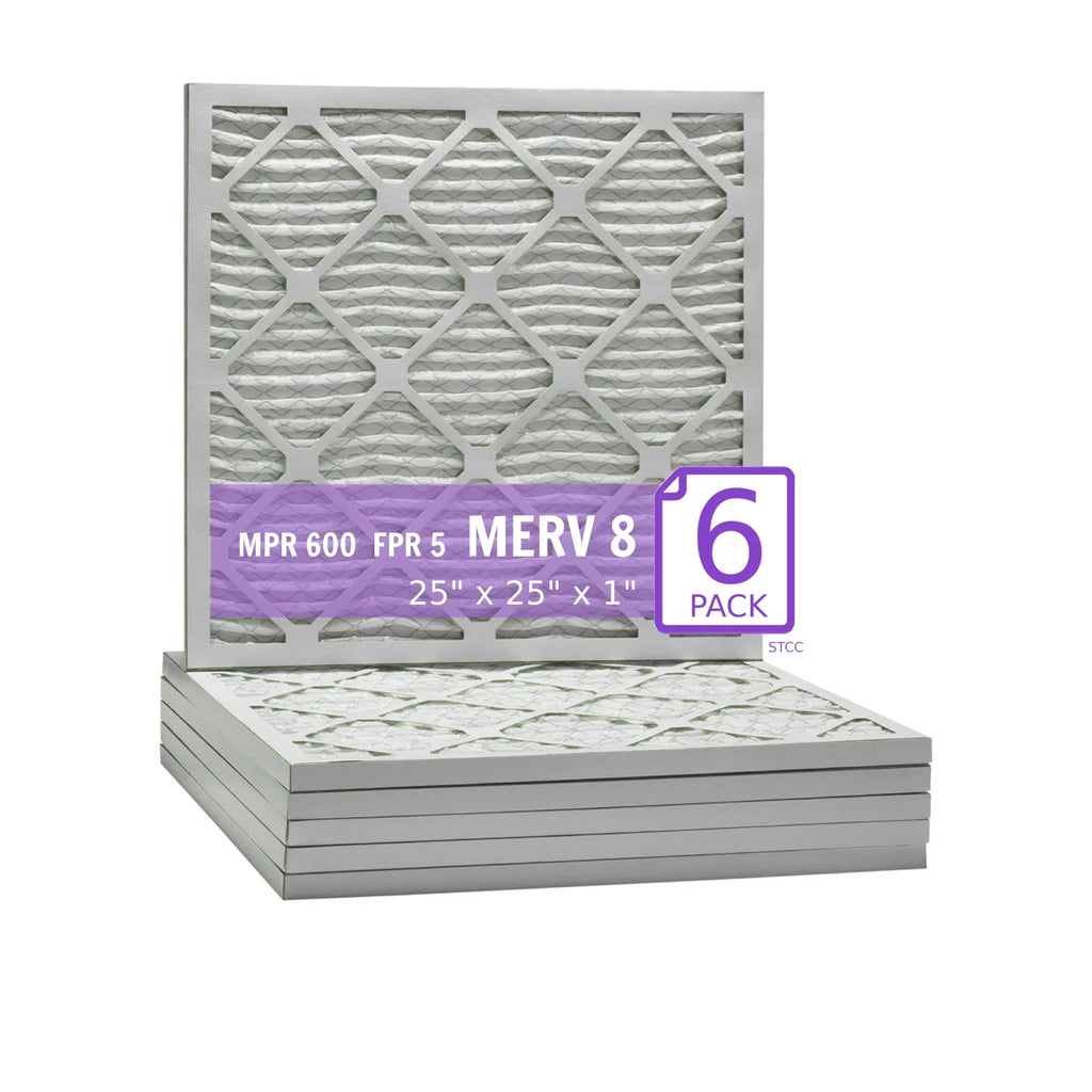 Purolator Extended 25x25x1, Pleated MERV Surface Air 8, Filter, Mechanical (6 Pack) DMK80